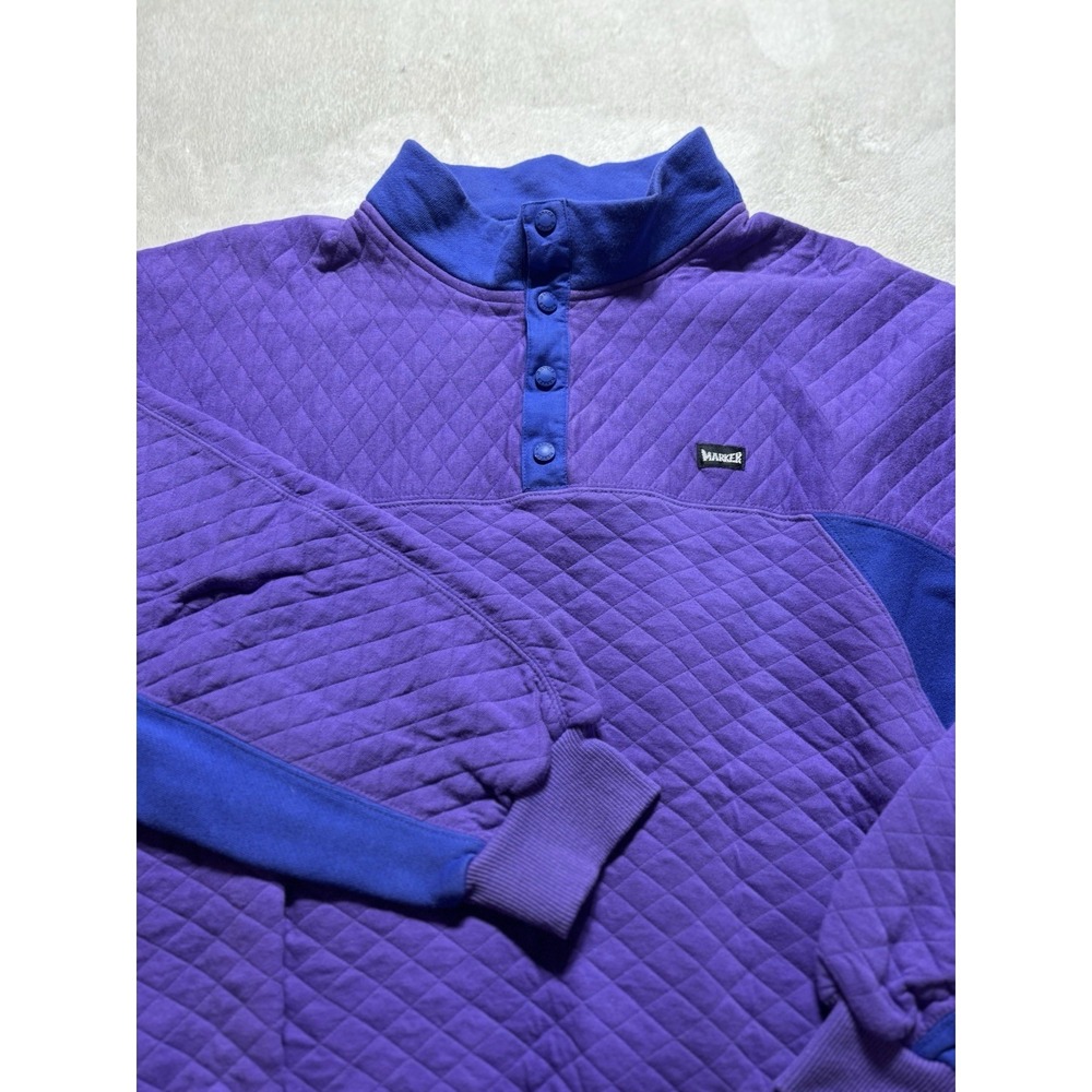 Vintage Marker Purple Quarter Button Long Sleeve Shirt Size Large - Picture 2 of 9